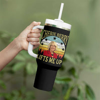 Cherie Berry Lifts Me Up Tumbler With Handle Retro Vintage Elevator Tribute Funny NC Meme - Wonder Print Shop
