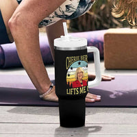Cherie Berry Lifts Me Up Tumbler With Handle Retro Vintage Elevator Tribute Funny NC Meme - Wonder Print Shop