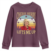 Cherie Berry Lifts Me Up Youth Sweatshirt Retro Vinatge Elevator Tribute Funny NC Meme - Wonder Print Shop