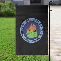 Dumpster Fire Response Team Leader Badge Garden Flag Funny Office Chaos Holiday Gag Gift - Wonder Print Shop