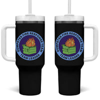 Dumpster Fire Response Team Leader Badge Tumbler With Handle Funny Office Chaos Holiday Gag Gift - Wonder Print Shop