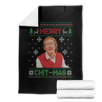 Funny Chit Christmas Merry Chit-Mas Throw Blanket Retro Holiday Humor - Wonder Print Shop