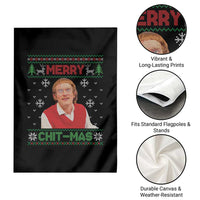 Funny Chit Christmas Merry Chit-Mas Garden Flag Retro Holiday Humor - Wonder Print Shop