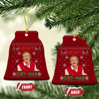 Funny Chit Christmas Merry Chit-Mas Ceramic Ornament Retro Holiday Humor - Wonder Print Shop