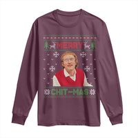 Funny Chit Christmas Merry Chit-Mas Long Sleeve Shirt Retro Holiday Humor - Wonder Print Shop