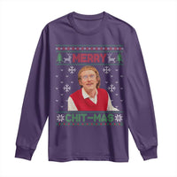Funny Chit Christmas Merry Chit-Mas Long Sleeve Shirt Retro Holiday Humor - Wonder Print Shop