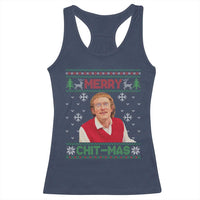 Funny Chit Christmas Merry Chit-Mas Racerback Tank Top Retro Holiday Humor - Wonder Print Shop
