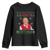 Funny Chit Christmas Merry Chit-Mas Youth Sweatshirt Retro Holiday Humor - Wonder Print Shop