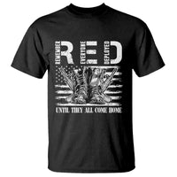 Red Friday T Shirt R.E.D Until They All Come Home Support Troops Military Combat Boots - Wonder Print Shop