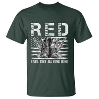 Red Friday T Shirt R.E.D Until They All Come Home Support Troops Military Combat Boots - Wonder Print Shop