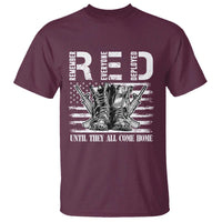Red Friday T Shirt R.E.D Until They All Come Home Support Troops Military Combat Boots - Wonder Print Shop