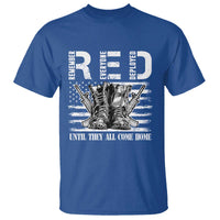 Red Friday T Shirt R.E.D Until They All Come Home Support Troops Military Combat Boots - Wonder Print Shop