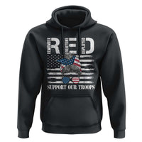 Red Friday Hoodie R.E.D Remember Everyone Deployed American Flag Messy Bun - Wonder Print Shop