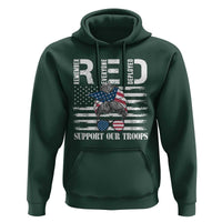 Red Friday Hoodie R.E.D Remember Everyone Deployed American Flag Messy Bun - Wonder Print Shop