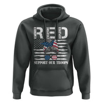 Red Friday Hoodie R.E.D Remember Everyone Deployed American Flag Messy Bun - Wonder Print Shop