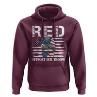Red Friday Hoodie R.E.D Remember Everyone Deployed American Flag Messy Bun - Wonder Print Shop