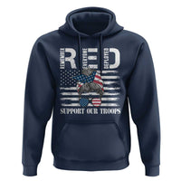 Red Friday Hoodie R.E.D Remember Everyone Deployed American Flag Messy Bun - Wonder Print Shop
