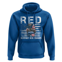 Red Friday Hoodie R.E.D Remember Everyone Deployed American Flag Messy Bun - Wonder Print Shop