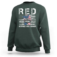 Red Friday Sweatshirt R.E.D Remember Everyone Deployed American Flag Messy Bun - Wonder Print Shop