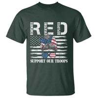 Red Friday T Shirt R.E.D Remember Everyone Deployed American Flag Messy Bun - Wonder Print Shop