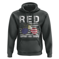 Red Friday Hoodie R.E.D Remember Everyone Deployed American Flag Glasses Dog Tag - Wonder Print Shop