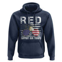 Red Friday Hoodie R.E.D Remember Everyone Deployed American Flag Glasses Dog Tag - Wonder Print Shop