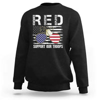 Red Friday Sweatshirt R.E.D Remember Everyone Deployed American Flag Glasses Dog Tag - Wonder Print Shop