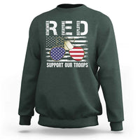 Red Friday Sweatshirt R.E.D Remember Everyone Deployed American Flag Glasses Dog Tag - Wonder Print Shop