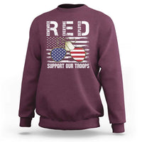 Red Friday Sweatshirt R.E.D Remember Everyone Deployed American Flag Glasses Dog Tag - Wonder Print Shop