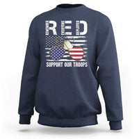 Red Friday Sweatshirt R.E.D Remember Everyone Deployed American Flag Glasses Dog Tag - Wonder Print Shop