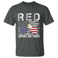 Red Friday T Shirt R.E.D Remember Everyone Deployed American Flag Glasses Dog Tag - Wonder Print Shop