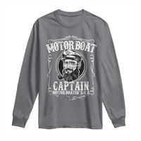 Motor Boat Captain Long Sleeve Shirt Funny Boating Pontoon Party Motor Boatin Lake Life