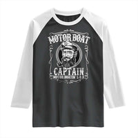 Motor Boat Captain Raglan Shirt Funny Boating Pontoon Party Motor Boatin Lake Life