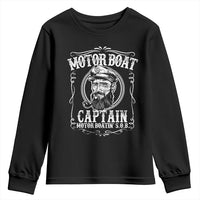 Motor Boat Captain Youth Sweatshirt Funny Boating Pontoon Party Motor Boatin Lake Life