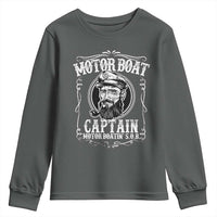 Motor Boat Captain Youth Sweatshirt Funny Boating Pontoon Party Motor Boatin Lake Life