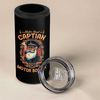 Funny Motor Boat Captain 4 in 1 Can Cooler Tumbler Pontoon SOB Motor Boating Vintage