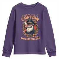 Funny Motor Boat Captain Youth Sweatshirt Pontoon SOB Motor Boating Vintage