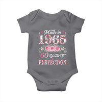 Happy 60th Birthday Floral Baby Onesie Made In 1965 60 Years of Perfection TS02