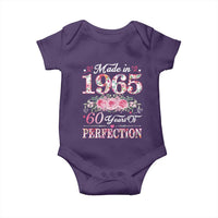 Happy 60th Birthday Floral Baby Onesie Made In 1965 60 Years of Perfection TS02