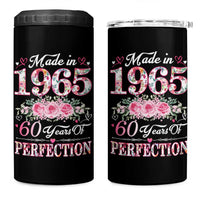Happy 60th Birthday Floral 4 in 1 Can Cooler Tumbler Made In 1965 60 Years of Perfection TS02