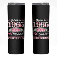 Happy 60th Birthday Floral Skinny Tumbler Made In 1965 60 Years of Perfection TS02