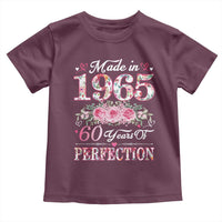 Happy 60th Birthday Floral Toddler T Shirt Made In 1965 60 Years of Perfection TS02