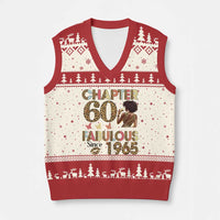 Chapter 60 Fabulous Leopard V-Neck Knit Sweater Vest Since 1965 60Th Birthday Gift For Women - Wonder Print Shop