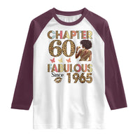 Chapter 60 Fabulous Leopard Raglan Shirt Since 1965 60Th Birthday Gift For Women