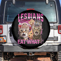 Lesbians Eat What Spare Tire Cover Funny LGBTQ+ Pride Cats Meme Feline Lover Bootleg