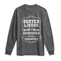 Funny Beaver Liquor Long Sleeve Shirt Adult Drinking Humor Pun Vintage