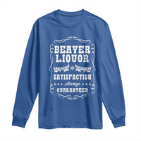 Funny Beaver Liquor Long Sleeve Shirt Adult Drinking Humor Pun Vintage