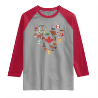 Canada Pride Raglan Shirt Canadian Flag Maple Leaf