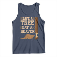Funny Save A Tree Eat A Beaver Tank Top Hunting Beavers Hunter