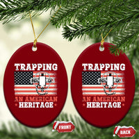 Trapping American Heritage Ceramic Ornament Patriotic Trap Hunting Trapper - Wonder Print Shop